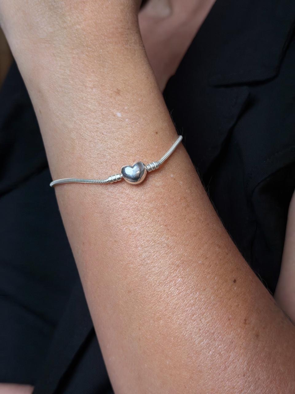 PULSEIRA BERLOQUEIRA COM FECHO CORAÇÃO EM PRATA 925