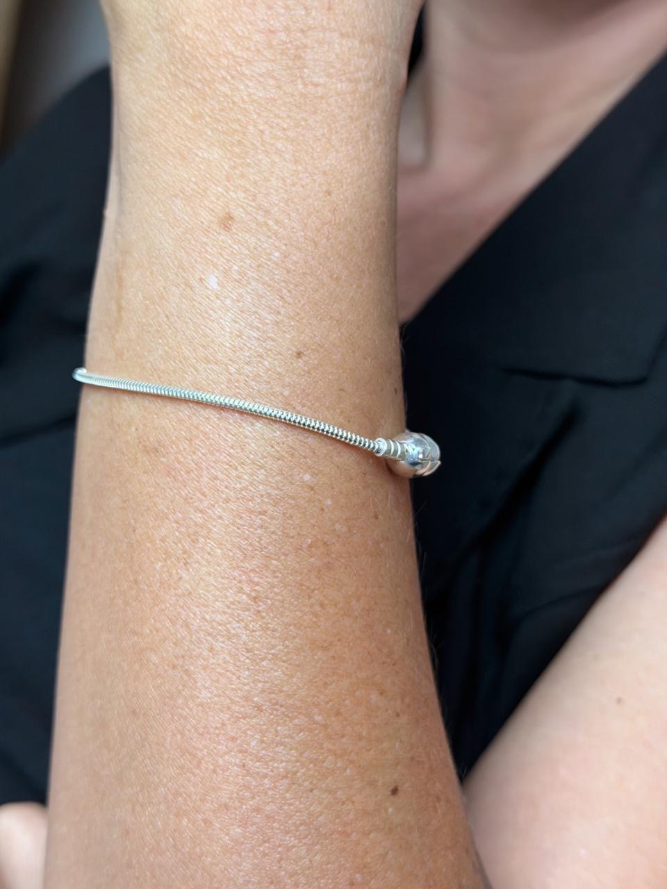 PULSEIRA BERLOQUEIRA COM FECHO CORAÇÃO EM PRATA 925